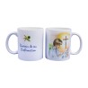 Mug blanc en ceramique texte: Souvenir de ma confirmation H.9.5 Ø 8 cm..