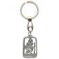Porte-clés ajouré en métal représentant Saint Christophe – Hauteur 3 cm.