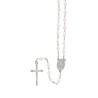 Chapelet grains facettés 7 mm, chaîne argentée, croix avec Christ, 34 cm au cœur. Plusieurs couleurs.