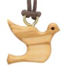 Pendentif en bois d olivier colombe de profil avec cordon 70 cm..