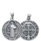 Medaille en argent 925 °/°° vieilli 2 faces de saint Benoit. Livree en boite..
