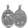 Medaille en argent 925 °/°° rhodie de la Vierge Miraculeuse. Livree en boite..