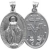 Medaille en argent 925 °/°° rhodie de la Vierge Miraculeuse. Livree en boite..