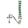 Chapelet grains tachetes, paters en bois, Ø 7 mm, fil en fibre synthetique, longueur au cœur 26 cm, croix avec Christ..