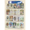 Carte priere plastifiee avec poincon dore imitation medaille H.8.5 x 5.4 cm, plusieurs saints..