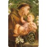 Carte priere plastifiee avec poincon dore imitation medaille H.8.5 x 5.4 cm, plusieurs saints..