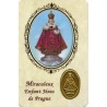 Carte priere plastifiee avec poincon dore imitation medaille H.8.5 x 5.4 cm, plusieurs saints..