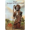 Carte priere plastifiee avec poincon dore imitation medaille H.8.5 x 5.4 cm, plusieurs saints..