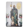 Carte priere plastifiee avec poincon dore imitation medaille H.8.5 x 5.4 cm, plusieurs saints..