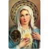 Carte priere plastifiee avec poincon dore imitation medaille H.8.5 x 5.4 cm, plusieurs saints..