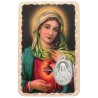 Carte médaille en métal avec prière, plastifiée – 8,5 x 5,4 cm. plusieurs saints.