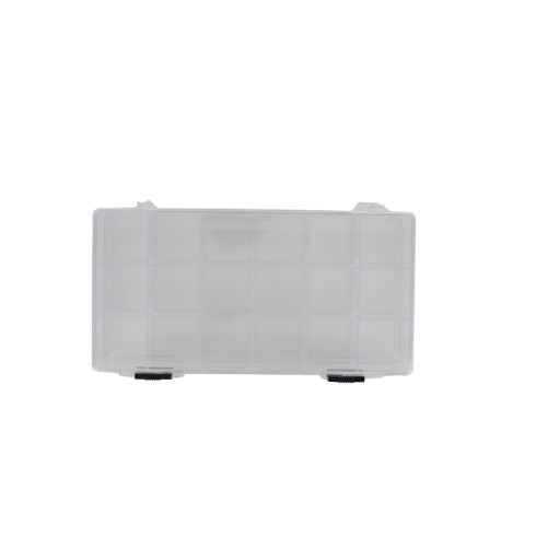 Boite présentoir avec couvercle 20,5 x 11,5 x H. 3 cm - 18 compartiments.