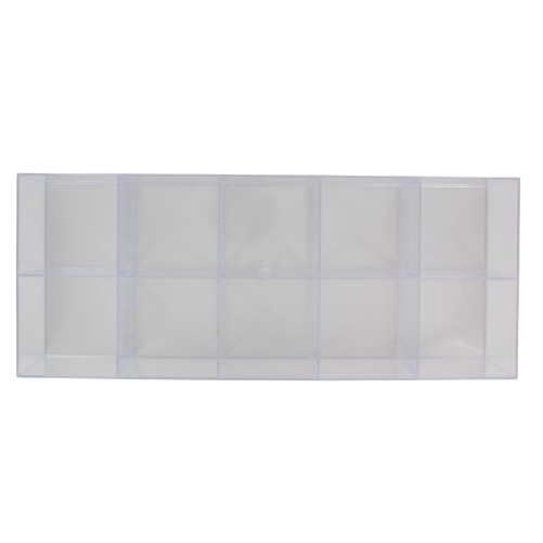 Boite présentoir sans couvercle 31,6 x 12,8 x H. 5,8 cm - 10 compartiments.