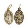 Medaille alliage metal/aluminium couleur doree de la Vierge Miraculeuse inscription en Francais, plusieurs tailles..