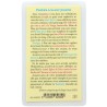 Image papier plastifie avec priere 11.5 x 7 cm, plusieurs saints..