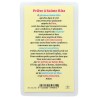 Image papier plastifie avec priere 11.5 x 7 cm, plusieurs saints..