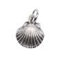 Coquille arrondie de saint Jacques de Compostelle en métal couleur argentée 1 face Ø 1,5 cm..