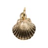 Coquille arrondie de saint Jacques de Compostelle en métal couleur dorée 1 face Ø 1,5 cm..