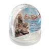 Boule a neige paillette de couleur argentee Ø 9 cm livre en boite individuelle. Personnalisable avec 2 photos..