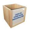 Pot à crayon en bois une plaque sublimable, taille 10 x 10 x 10 cm. Livré en boite individuelle..