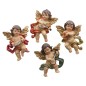 Anges musiciens magnétique, H. 6.4 cm. SERIE DE 4 ASSORTIS.