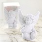 Boite presentoir 36 anges blancs avec un cœur, H. 4,4 cm, presentes dans une boite individuelle.
