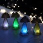 Ange gardien effet cristal avec lumière tournante, H.10 cm. Boîte de 12 (4 séries de 3 anges assortis).
