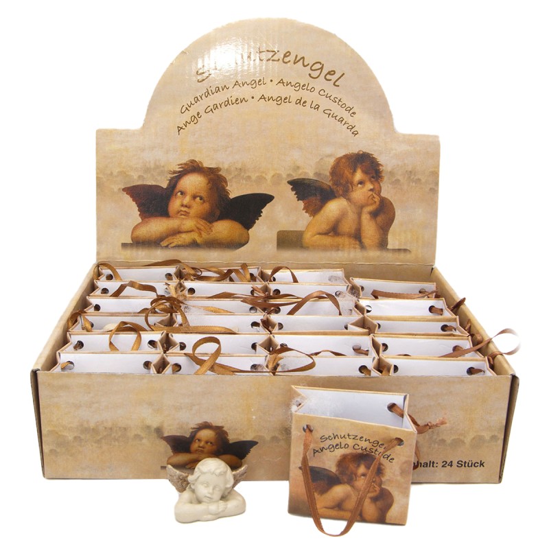 Ange protecteur hauteur 5 cm livré dans une pochette cadeau - BOITE DE 24 ANGES ASSORTIS.