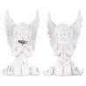 Anges en resine avec croix strass H. 17.50 cm, LOT DE 2 ASSORTIS.