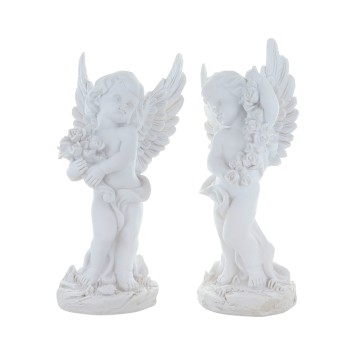 Anges en resine - H. 27.5 cm. LOT DE 2 ASSORTIS.
