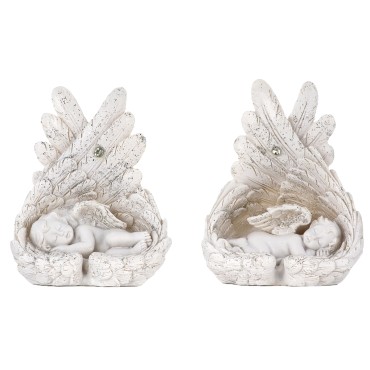 Boite de 12 anges dans ailes H. 8.50 cm (6 lots de 2 anges assortis).