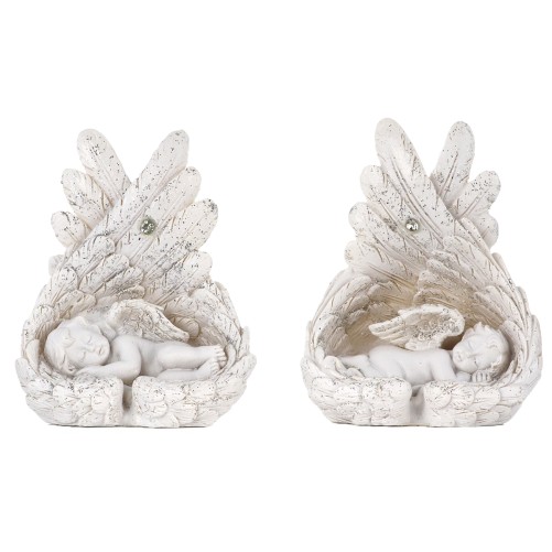 Boite de 12 anges dans ailes H. 8.50 cm (6 lots de 2 anges assortis).