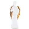 Ange blanc en résine avec mains jointes et ailes en bois - hauteur 11,5 cm, livre en boite individuelle..