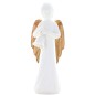 Ange blanc en résine avec décor cœur et aile en bois - hauteur 11,5 cm, livre en boite individuelle..
