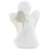 Ange blanc en résine avec cœur pailleté - hauteur 9 cm, livre en boite individuelle..
