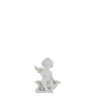 Ange en resine assis sur une fleur avec perle nacree - hauteur 12 cm. SERIE DE 3 ASSORTIS.