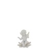 Ange en resine assis sur une fleur avec perle nacree - hauteur 12 cm. SERIE DE 3 ASSORTIS.