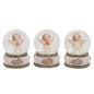 Boule a neige en verre avec ange - H. 9 cm. 3 BOULES ASSORTIES.