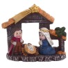 Nativité en résine de couleur, H. 7 x 8 cm..