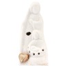 Nativité moderne lumineuse en porcelaine hauteur 11 cm.