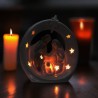 Nativité en porcelaine lumineuse avec arche hauteur 13.40 cm.