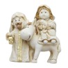 Sainte Famille avec cheval en résine H. 9 cm en boite..