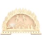 Creche decor hiver en bois avec lumiere (piles non fournies) 42 x H 26,50 cm..