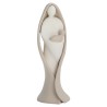 Vierge à l' enfant moderne en résine peinte a la main couleur beige et blanche - H. 14 cm.