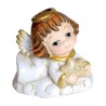 Petit ange en résine avec étoile couleur dorée et blanche H. 4 cm.