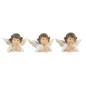 Assortiment d'anges en résine couleur blanc et or H. 4,3 cm - LOT DE 3.