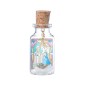 Bouteille en verre décor Nativité, étoile strass suspendue et Jésus en métal vieilli, 2,6 × 6 cm