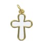 Croix de cou, couleur dorée et intérieur blanc, H. 1,8 cm..