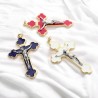 Croix baroque doree- emaillee plusieurs couleurs - Hauteur 8 cm--
