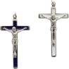 Croix en métal argenté, émaillée plusieurs couleurs - Hauteur 7 cm.